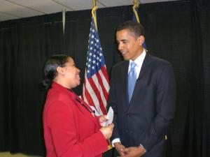 Sherlene Shanklin with President Barack Obama